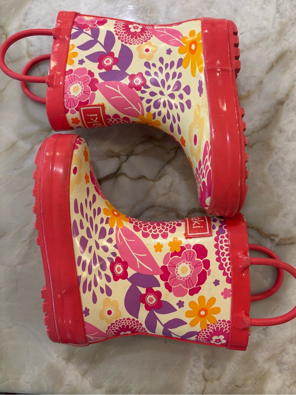 Oaki Kids Floral Rain Boots in Pink, Purple & Yellow